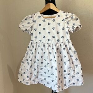 American Girl White Dress with Blue Floral Print